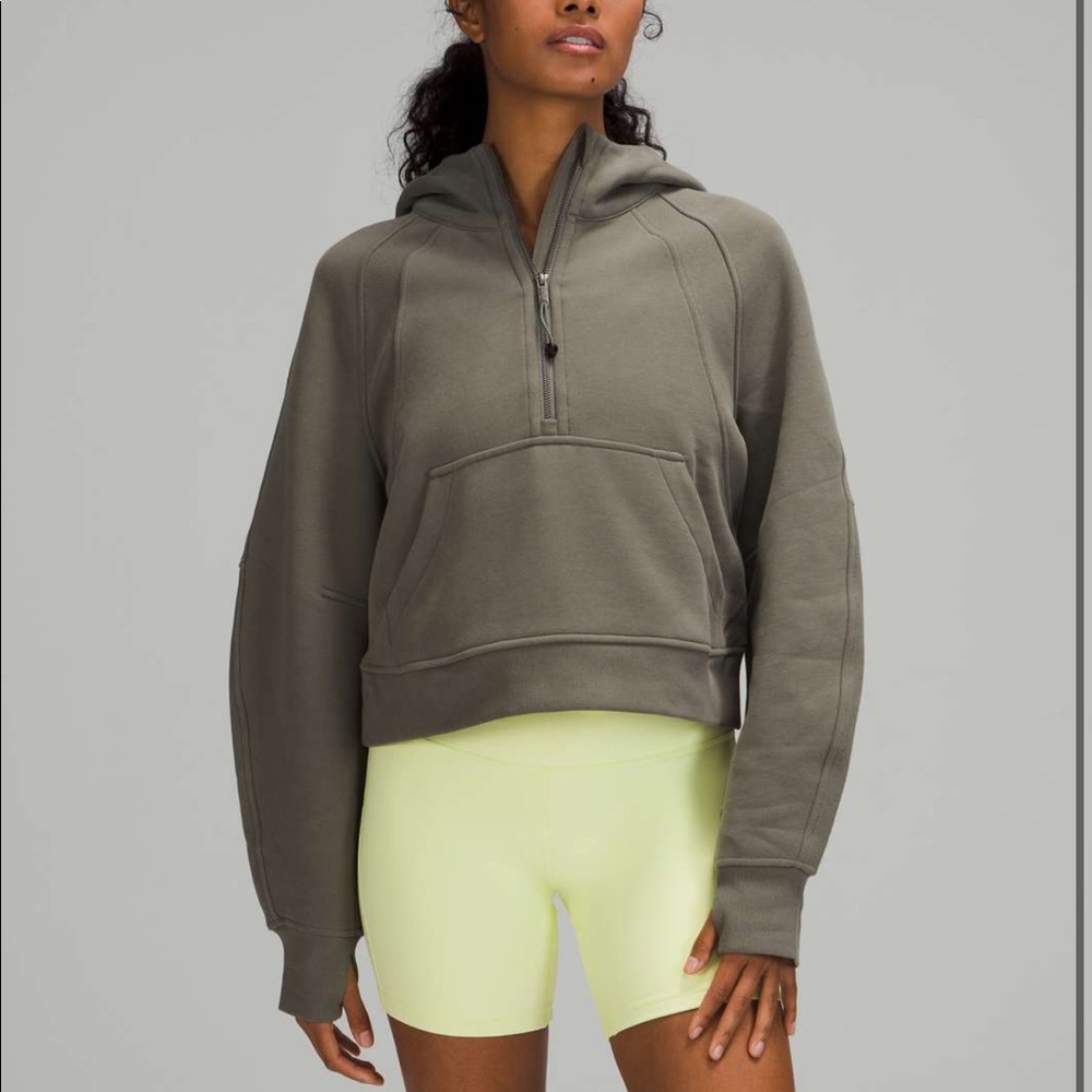 Lululemon Scuba Oversized Half Zip Hoodie in Grey Sage